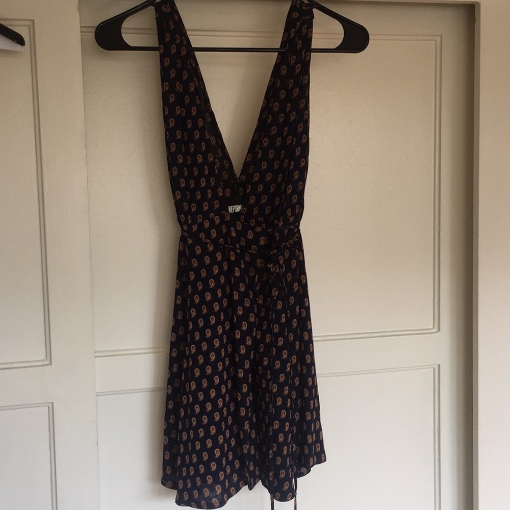 🔳 REFORMATION Double deep V paisley wrap dress